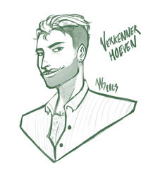 A man with slicked-back hair and a mustache smiling slightly.